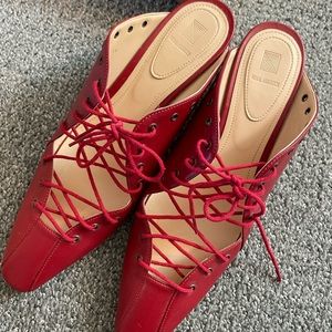 Rosie Asoulin lace up leather mules